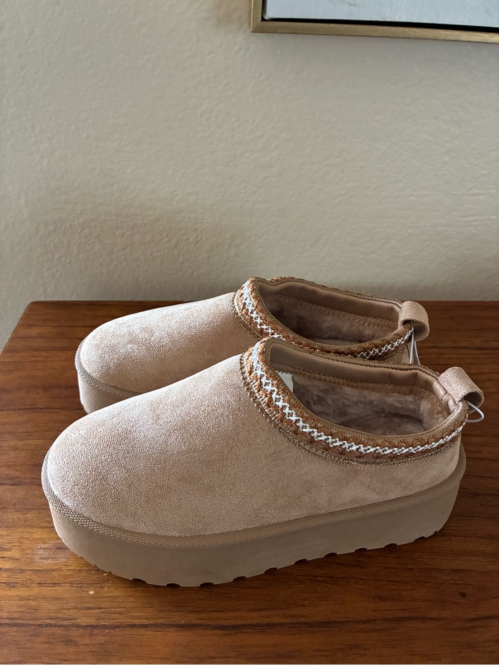 Olivia & Kate Tan Slip-On Comfort platform slipper